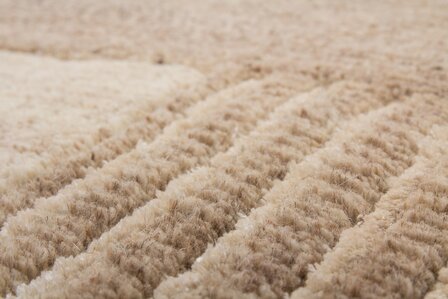 Beige handgemaakte wollen tapijten en vloerkleden Flores