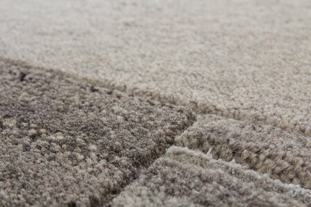 Handgeknoopte wollen tapijten en vloerkleden grijs Flores