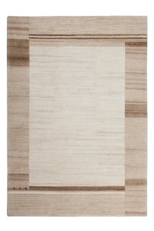 Wollen vloerkleed of tapijt beige Flores